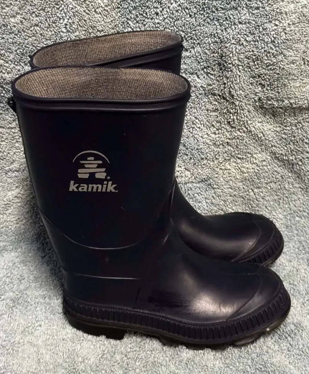 Kamik Kids Stomp Waterproof Rain Boots Navy Blue